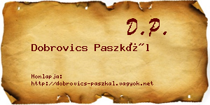 Dobrovics Paszkál névjegykártya